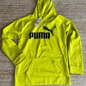 NWT Puma Bright Yellow Kids Pullover Hoodie